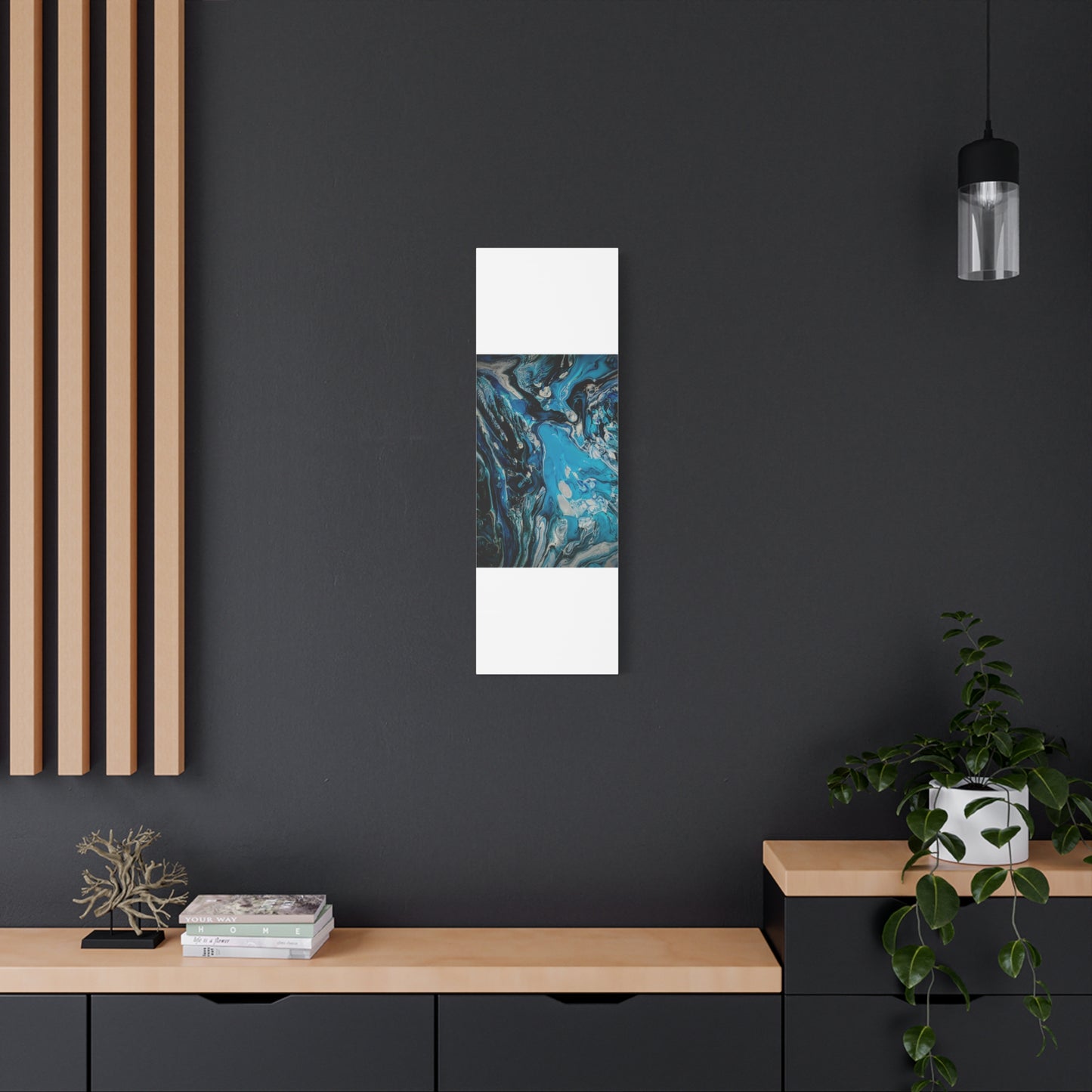 Blue Ocean Abstract Matte Canvas Print — Stretched Wall Art