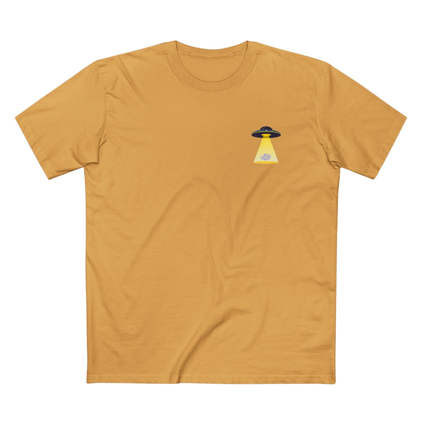 UFO Chest Pocket Tee — Retro Rocket Back Graphic Shirt