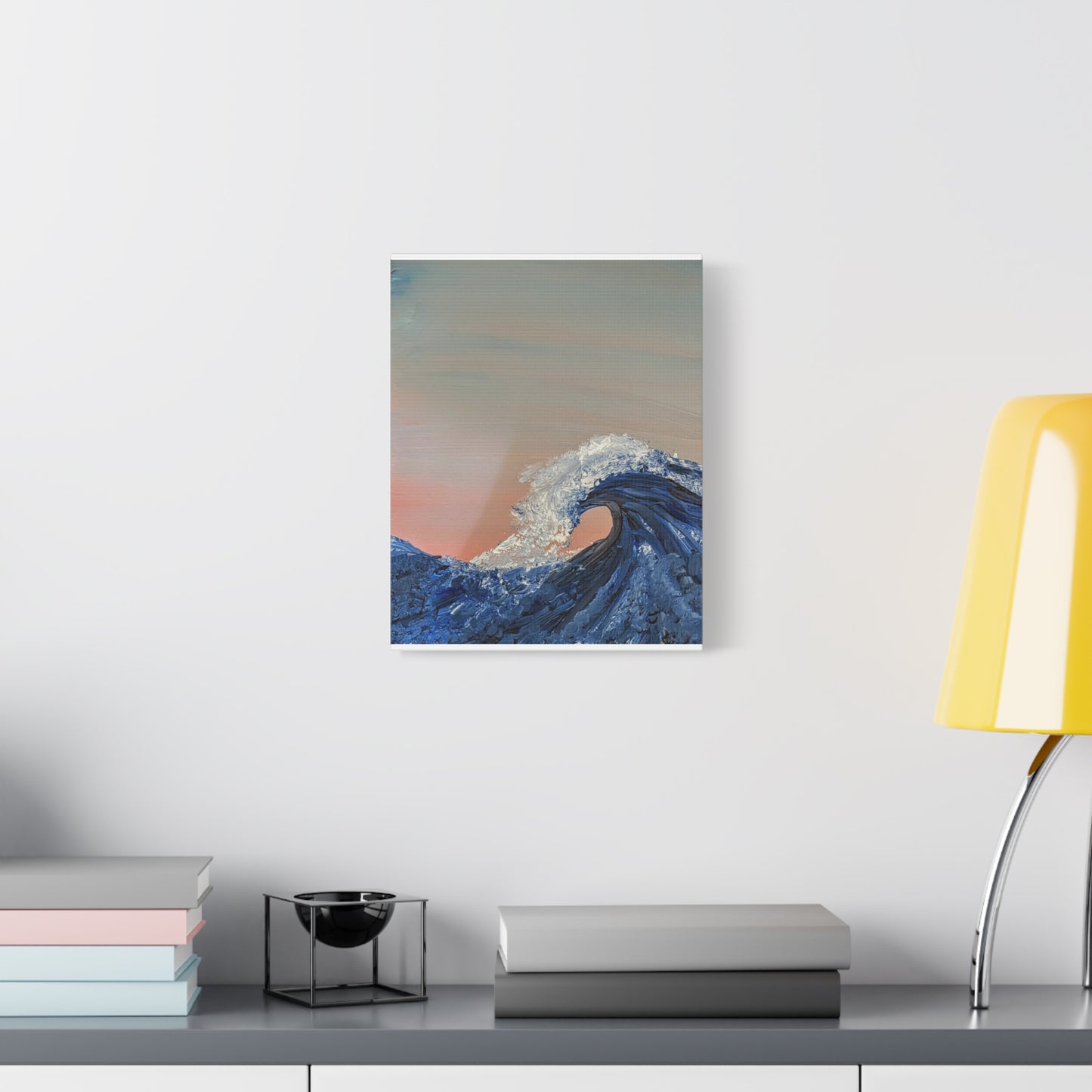 California_Coast - Ocean Wave Canvas Art — Blue Wave Seascape Matte Stretched Canvas
