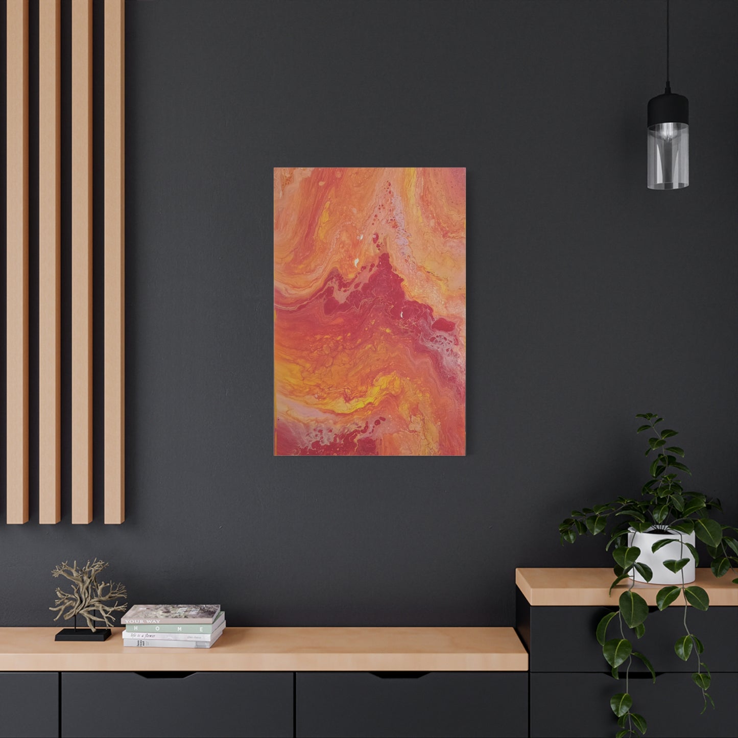 Abstract Pepto Popured - Sunset Swirl Matte Canvas Art - Stretched 1.25"