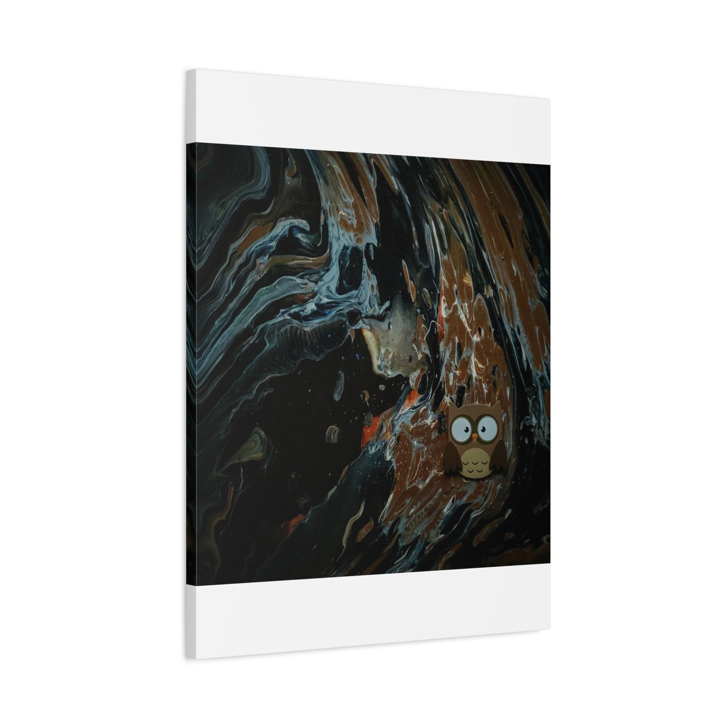 Abstract Swirl Owl Matte Canvas Print