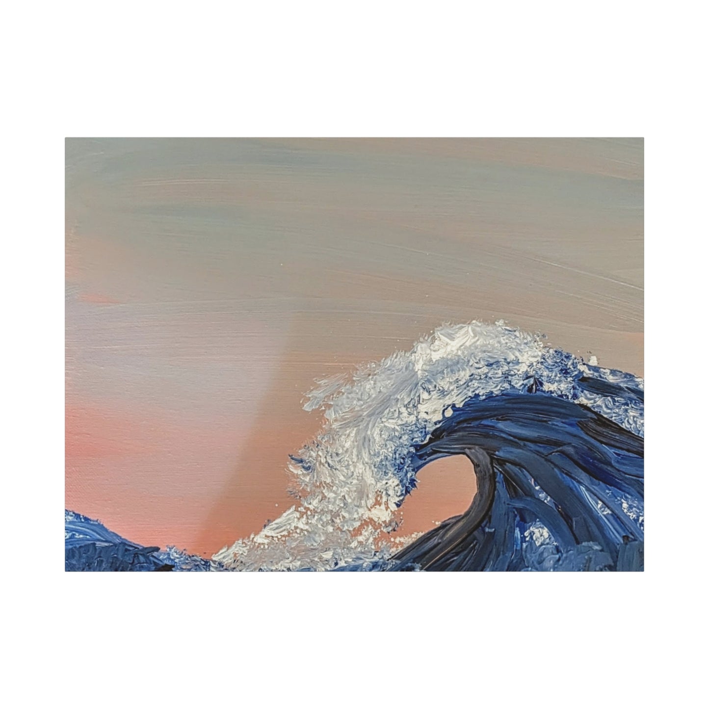 California_Coast - Ocean Wave Canvas Art — Blue Wave Seascape Matte Stretched Canvas
