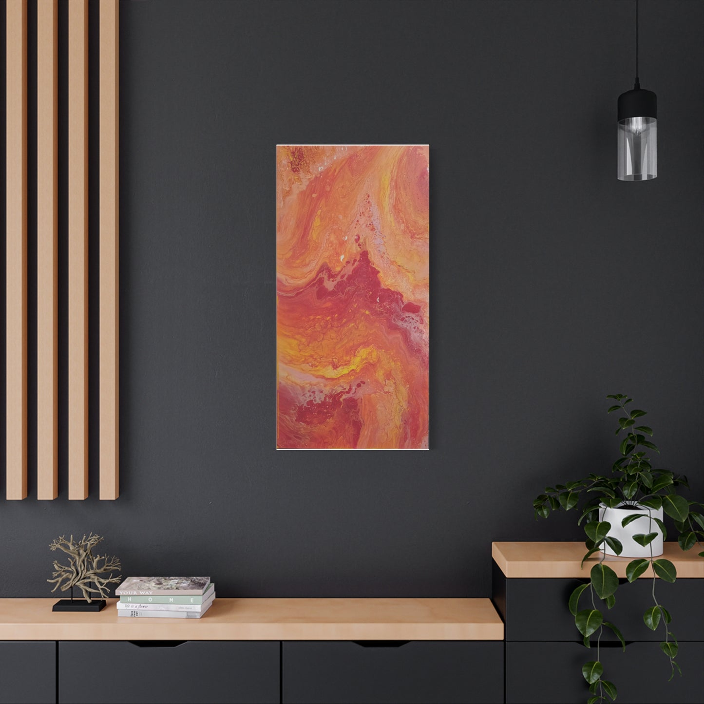 Abstract Pepto Popured - Sunset Swirl Matte Canvas Art - Stretched 1.25"