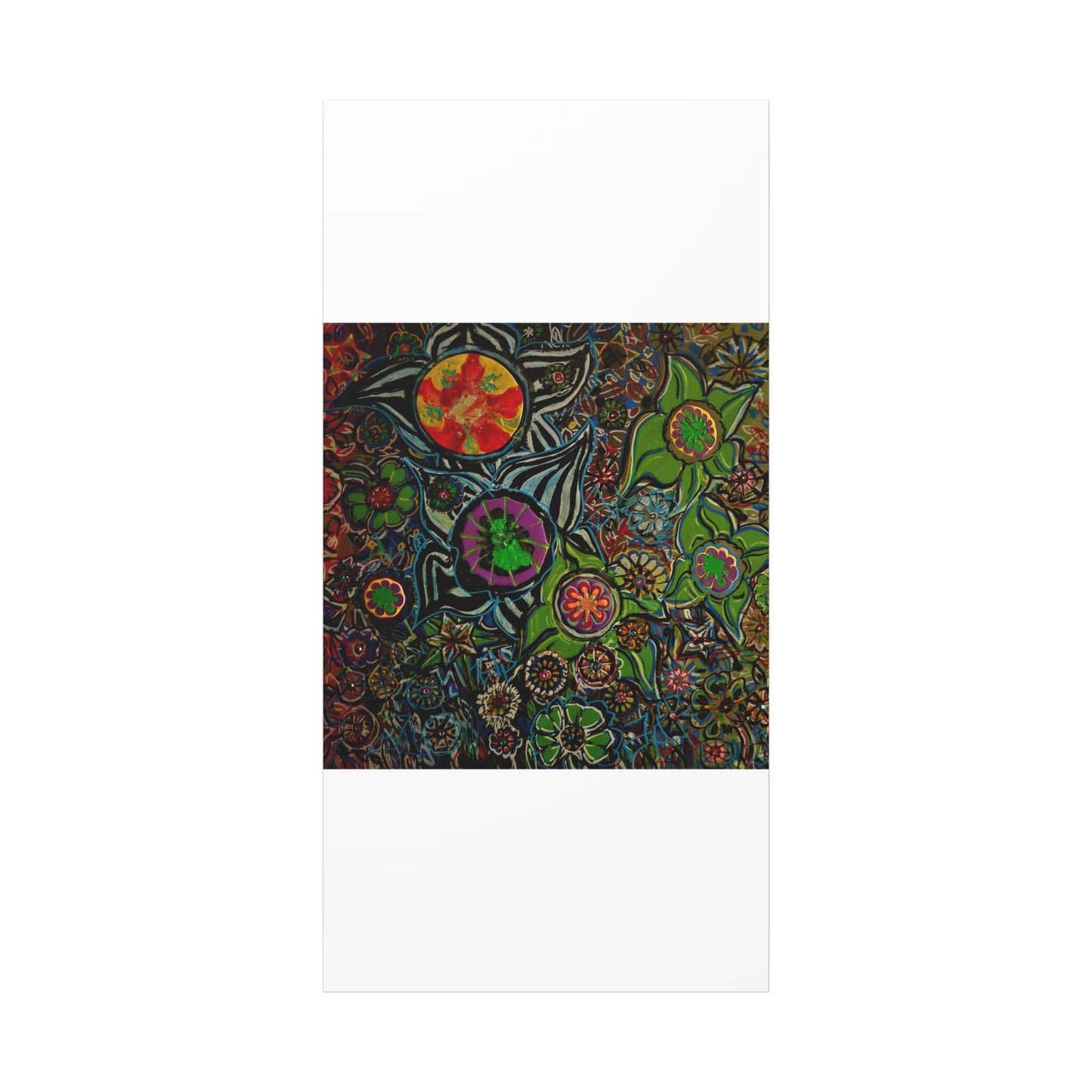 Urban_gardening-03 - Psychedelic Floral Canvas Print — Vibrant Abstract Garden Wall Art