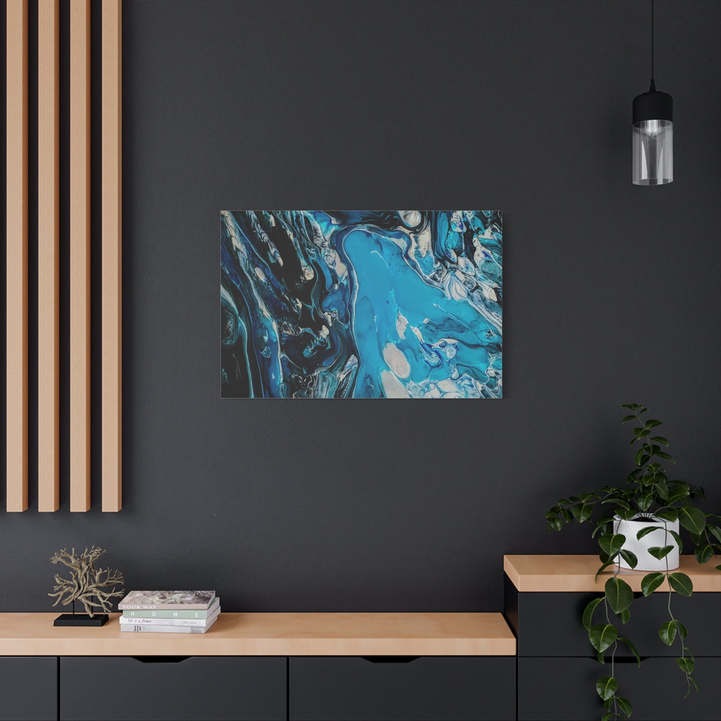 Blue Ocean Abstract Matte Canvas Print — Stretched Wall Art