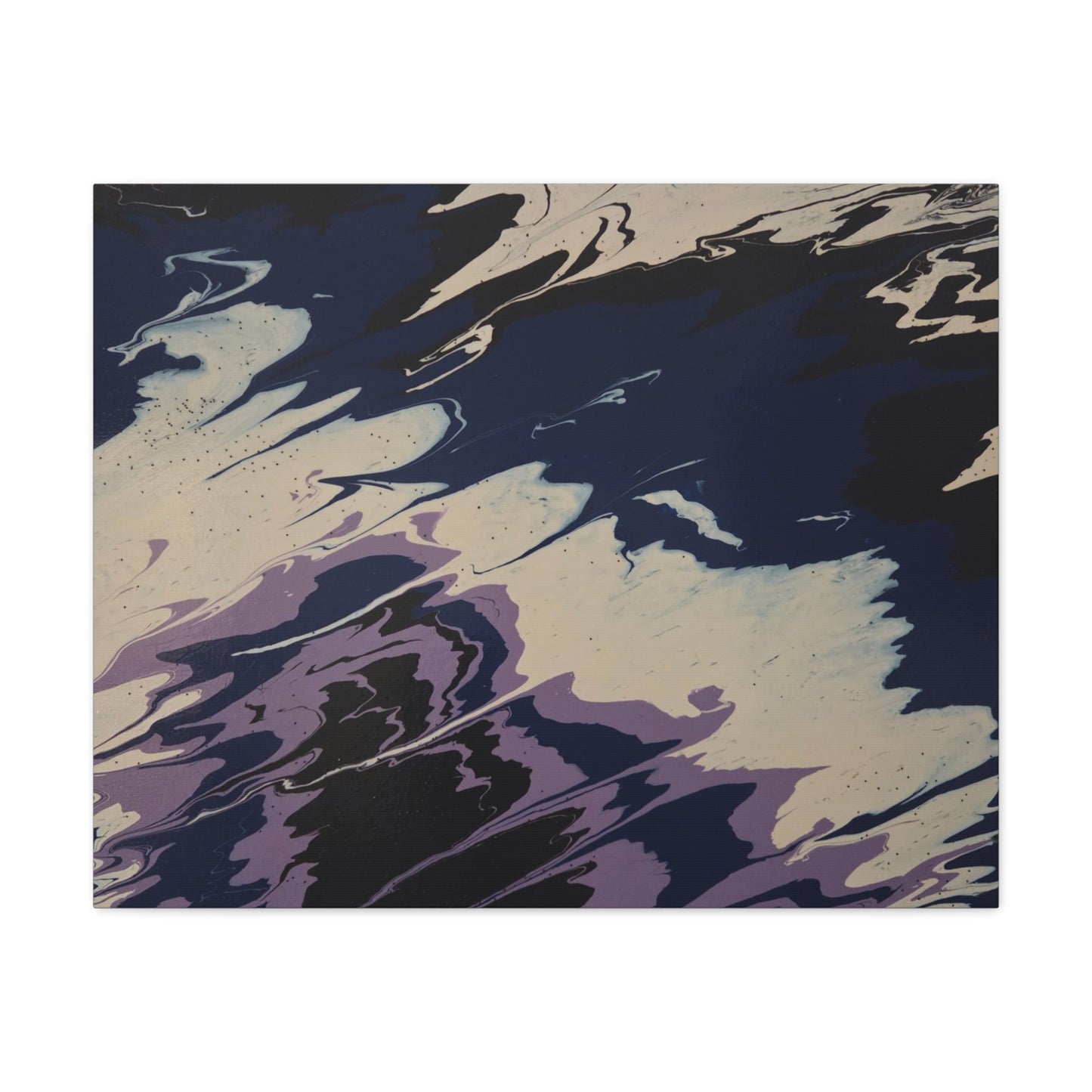 Abstract Navy & Lavender Wave Matte Stretched Canvas (1.25")