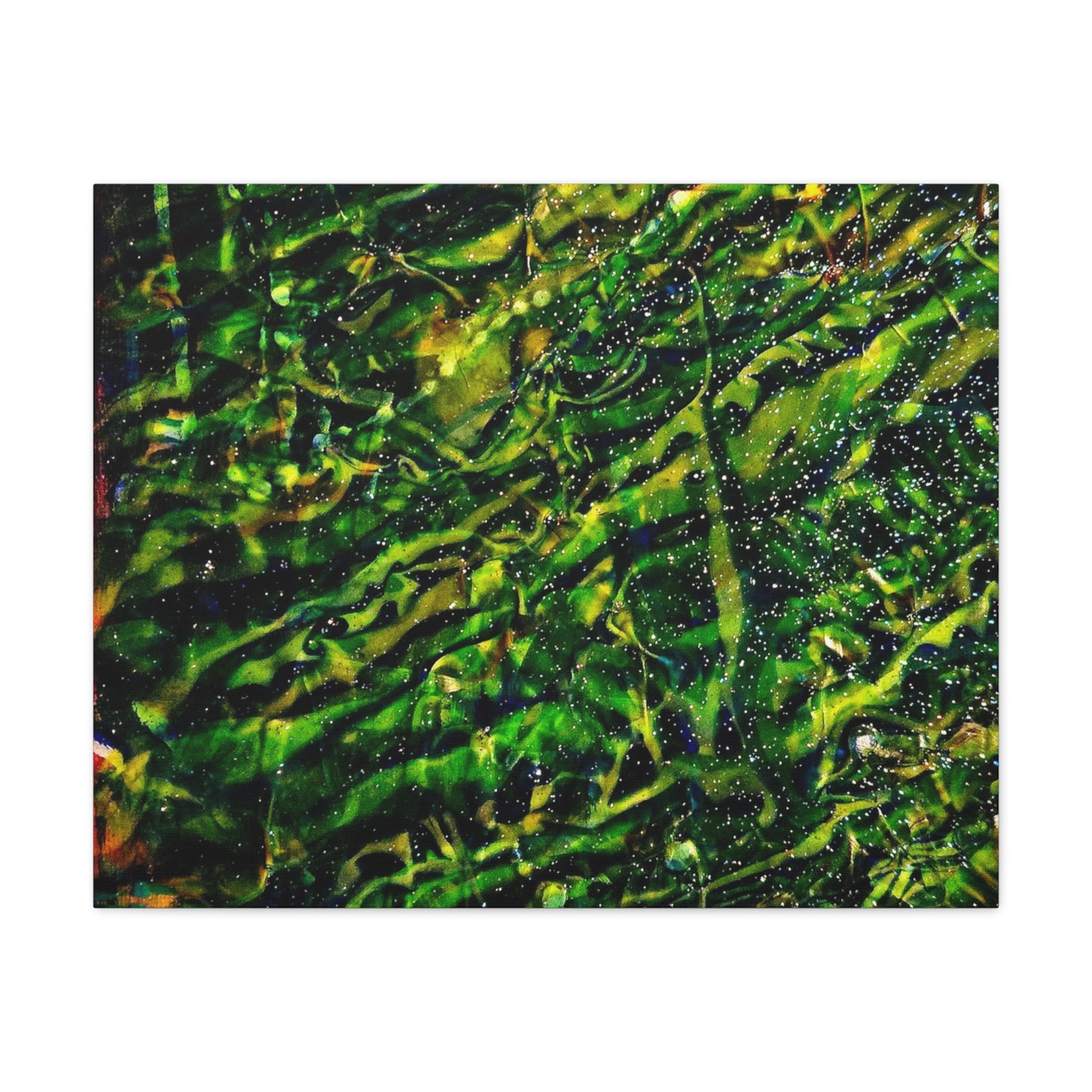 Confessions - Abstract Green Texture Canvas - Matte Stretched Wall Art