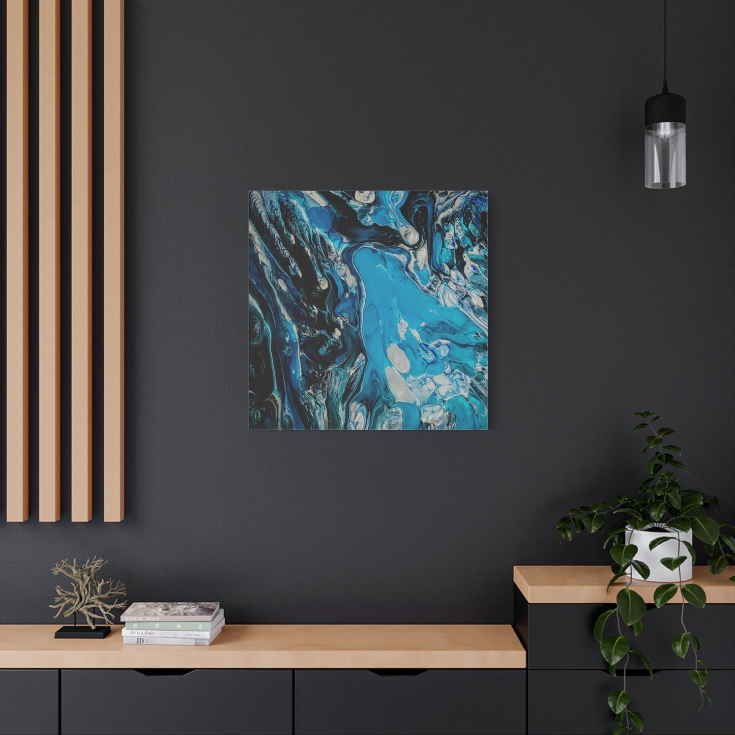 Blue Ocean Abstract Matte Canvas Print — Stretched Wall Art