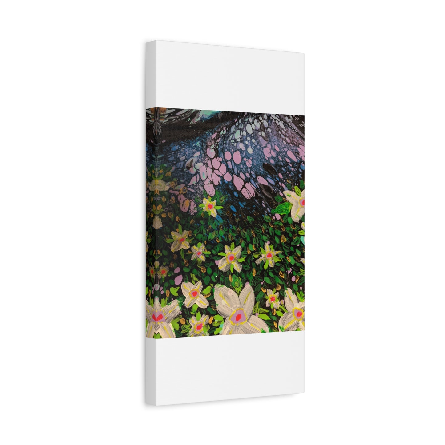 Floetrol&Flowers - Night Pour Garden Matte Canvas Print — Stretched Wall Art