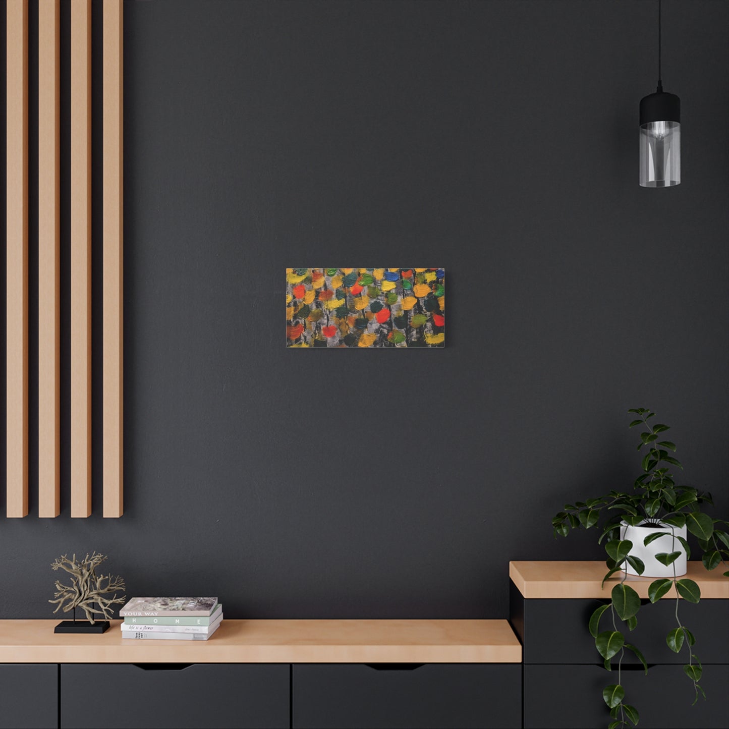 birch trees with color strokes - Abstract Color Bloom Matte Canvas Wall Art — Stretched 1.25"