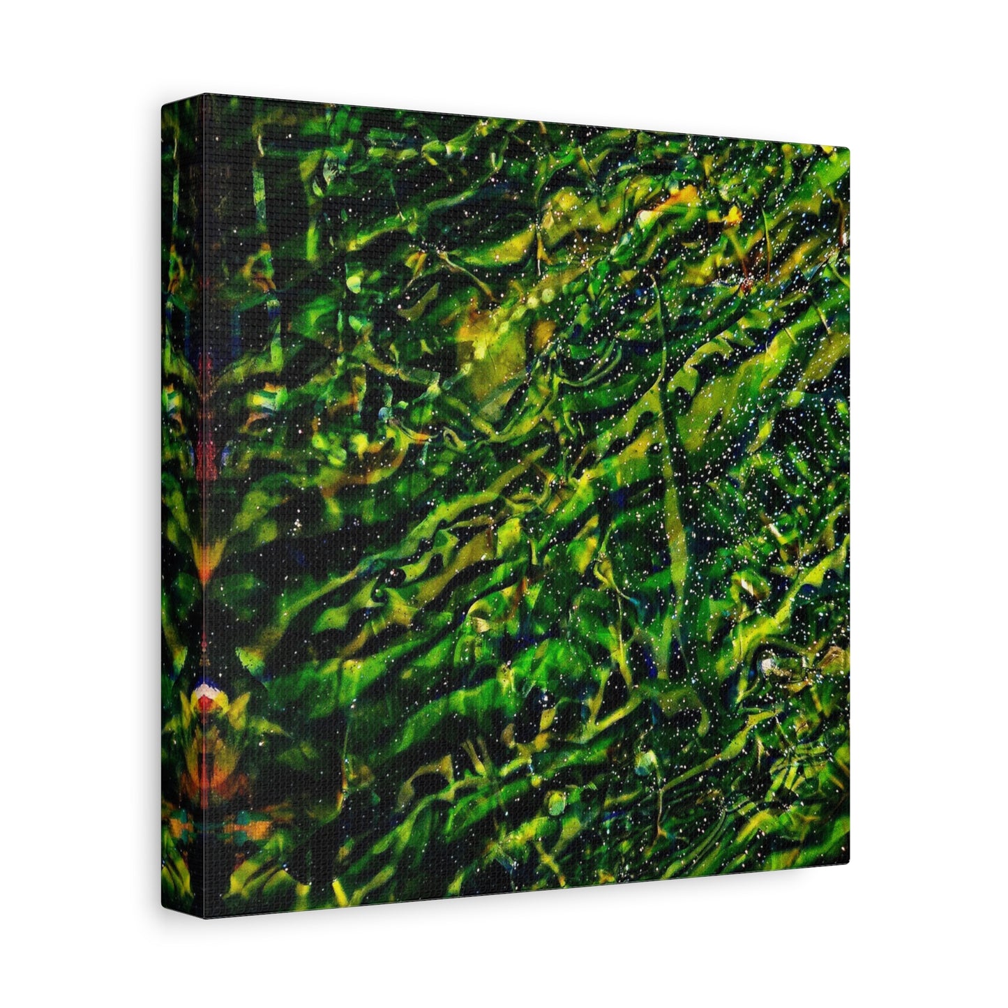 Confessions - Abstract Green Texture Canvas - Matte Stretched Wall Art