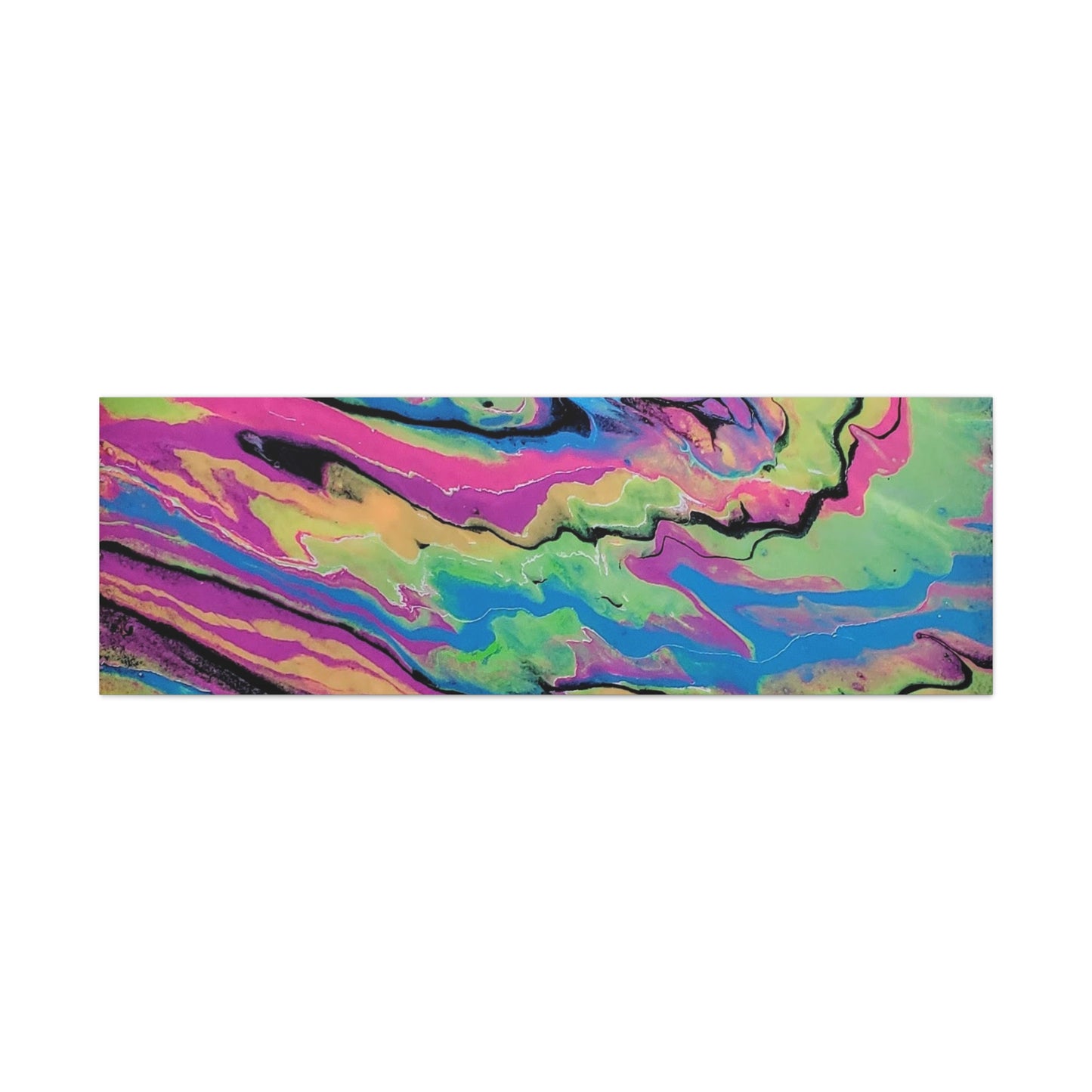 Abstract Neon Fluid Art Canvas Print — Vibrant Psychedelic Wall Decor