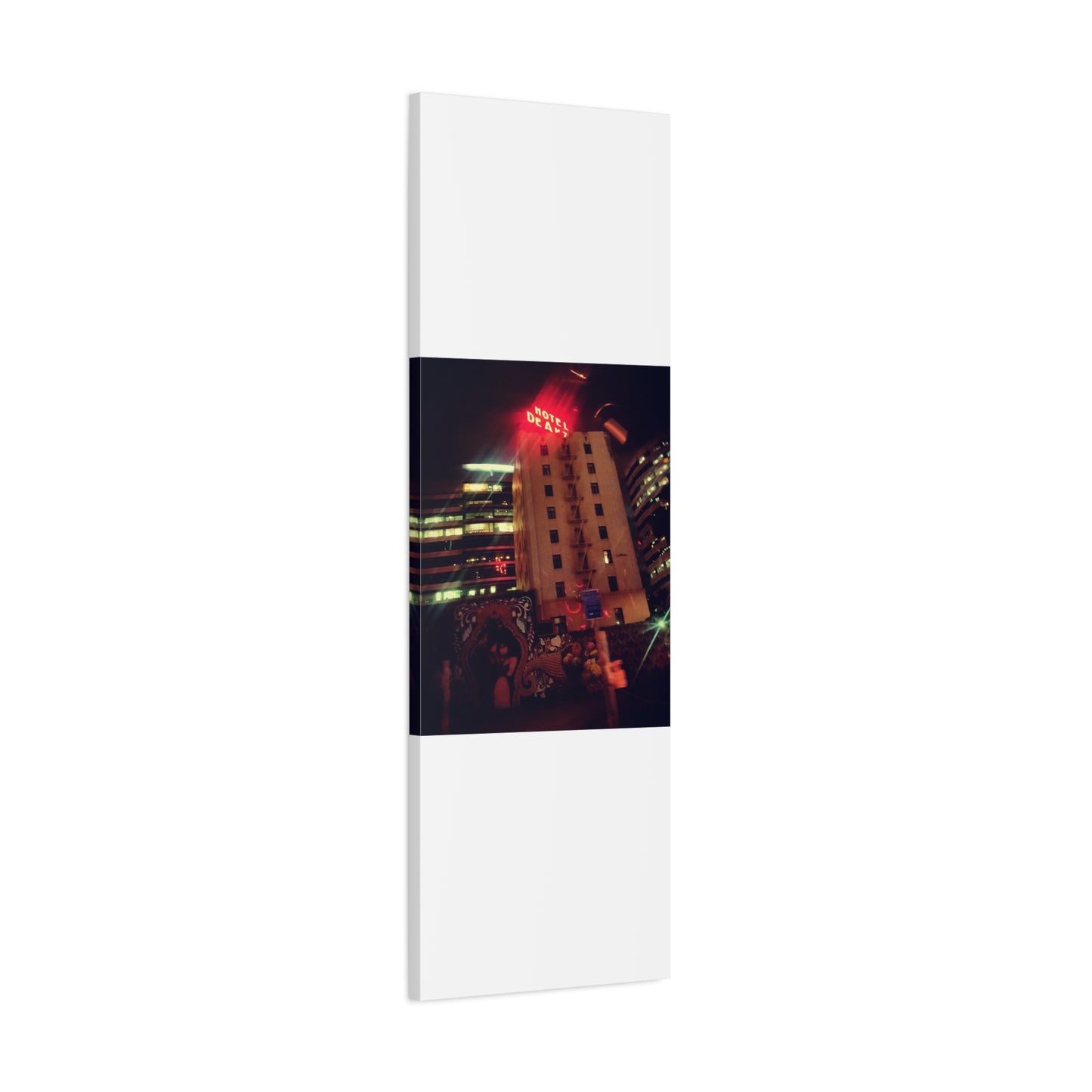 Hotel DeAnza - City Nightscape Canvas Print — Urban Street Art Building Matte Stretched 1.25"
