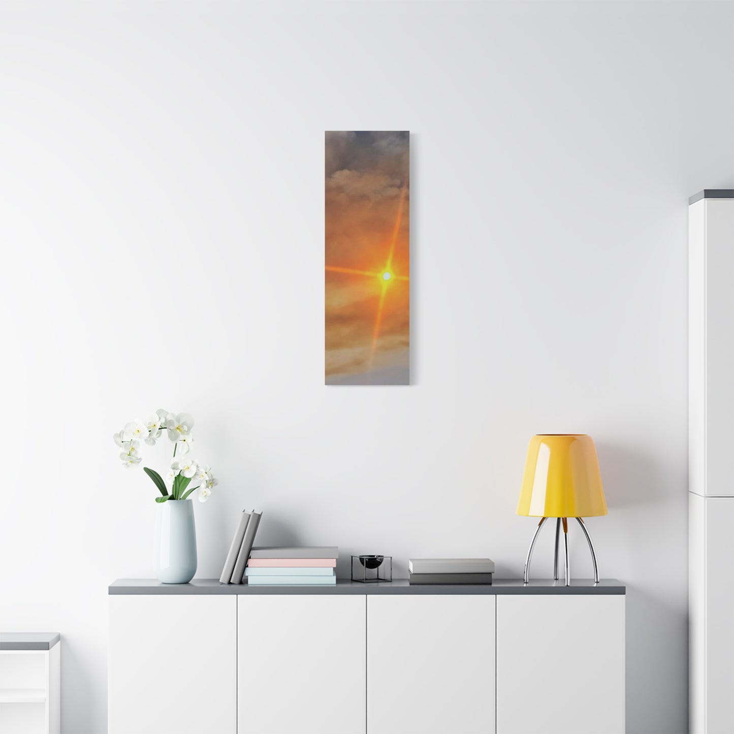Sunburst Sunset Canvas Print — Warm Abstract Wall Art