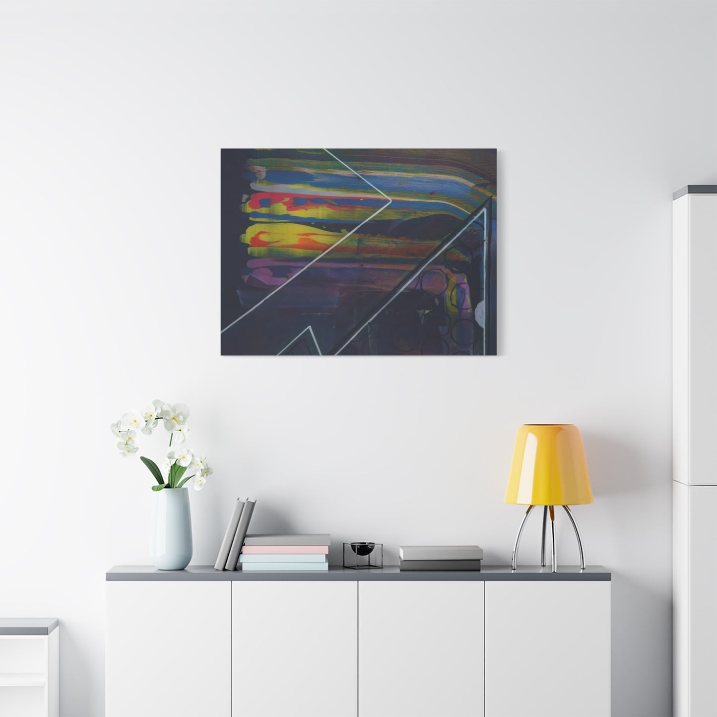 Abstract Geometric Canvas Art - 2025 astronomy – Colorful Drip Triangle Stretched Canvas