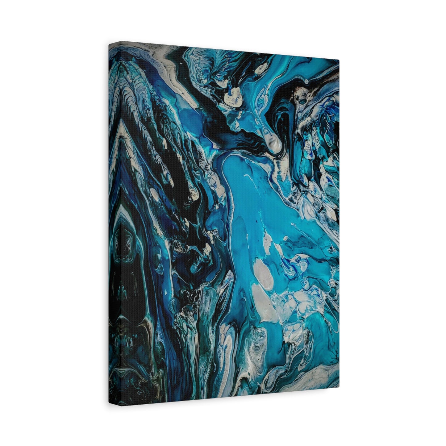 Blue Ocean Abstract Matte Canvas Print — Stretched Wall Art