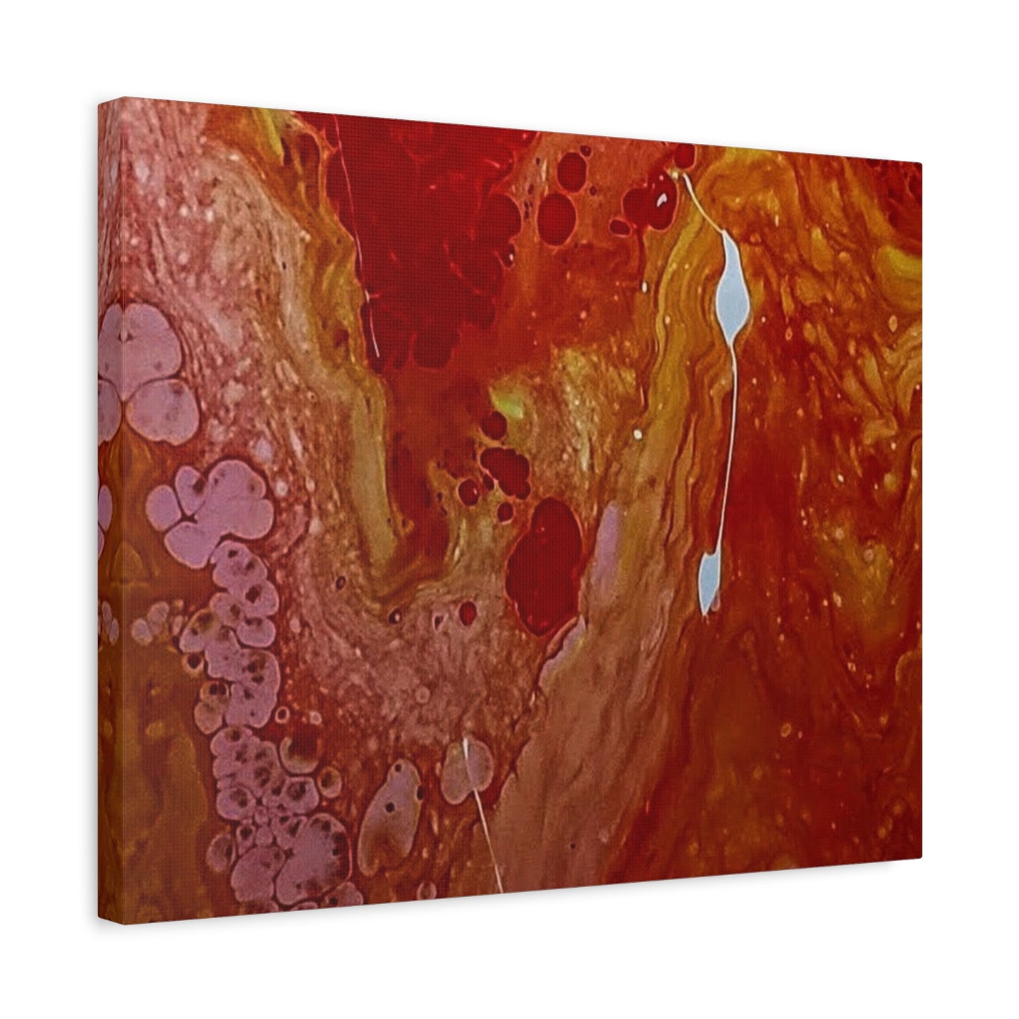 Abstract Red Fluid Art Canvas Print — Matte Stretched Wall Art