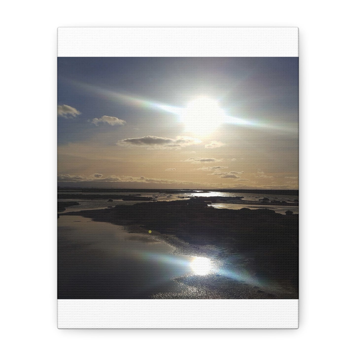 Sunlit Coastal Reflection (don edwards preserve)Canvas Print — Matte Stretched Wall Art