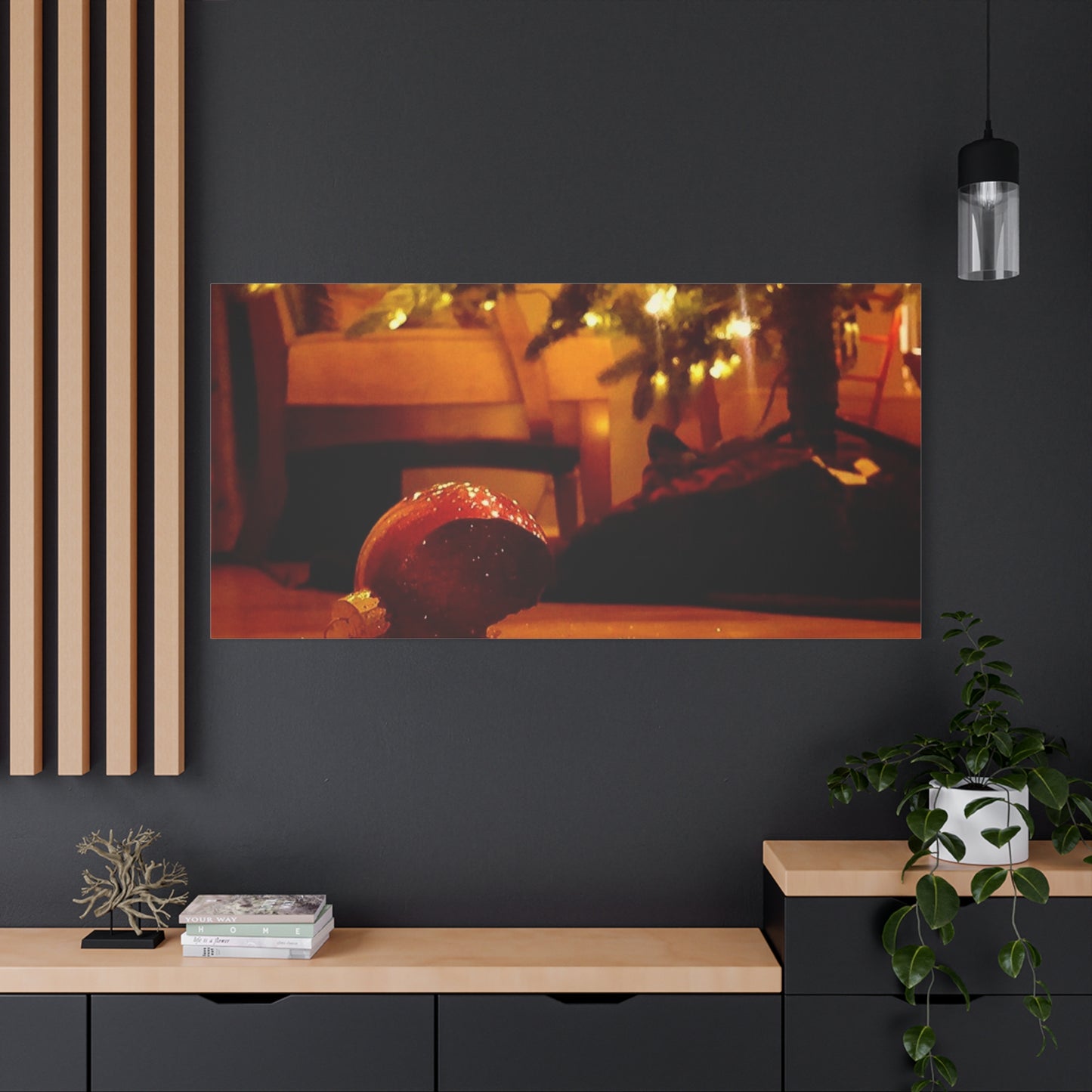 Christmas Tree Ornament Photo Canvas – Cozy Holiday Still Life Wall Art