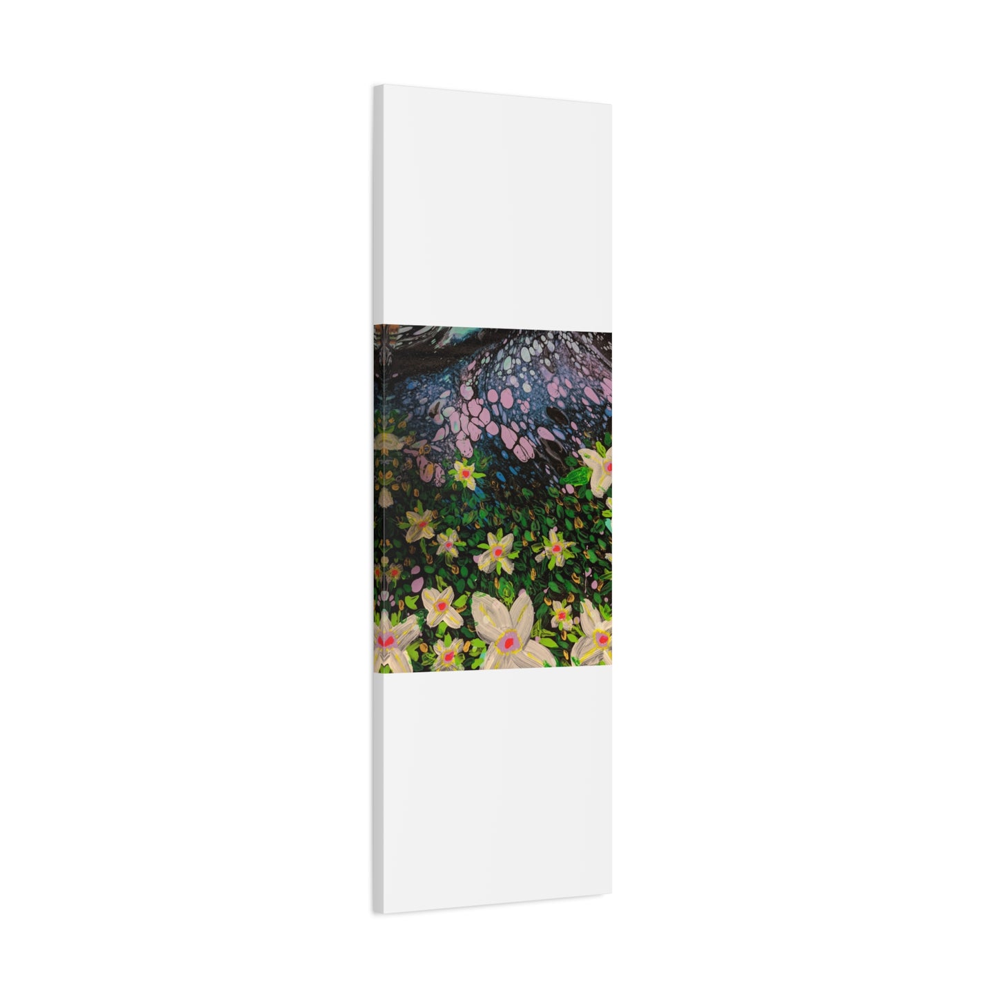 Floetrol&Flowers - Night Pour Garden Matte Canvas Print — Stretched Wall Art