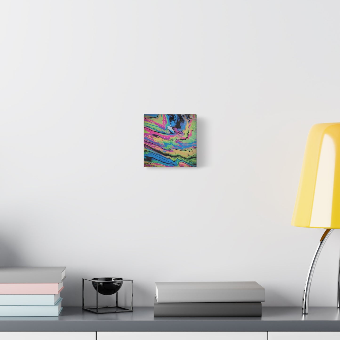 Abstract Neon Fluid Art Canvas Print — Vibrant Psychedelic Wall Decor