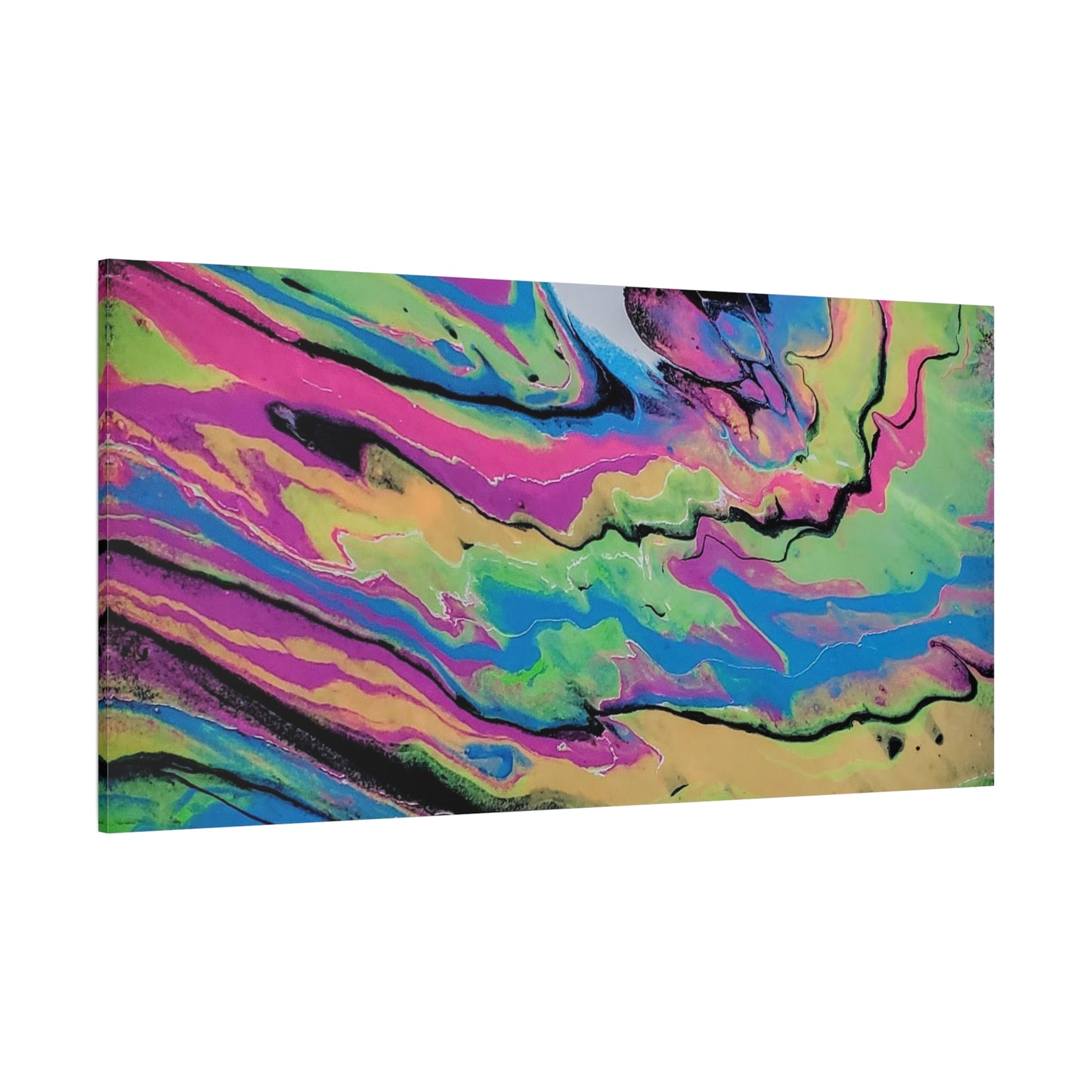 Abstract Neon Fluid Art Canvas Print — Vibrant Psychedelic Wall Decor