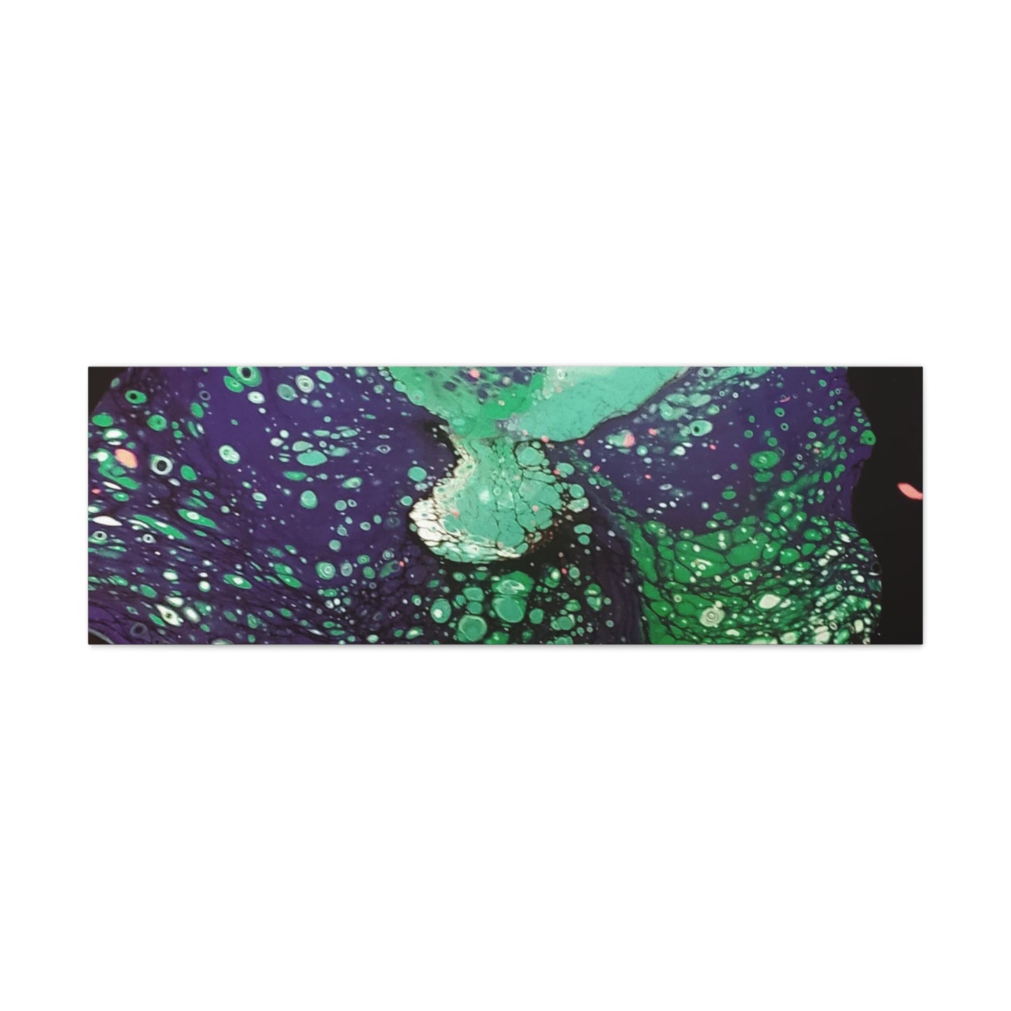 Abstract Green & Teal Fluid Art Canvas Print - Matte Stretched Wall Art