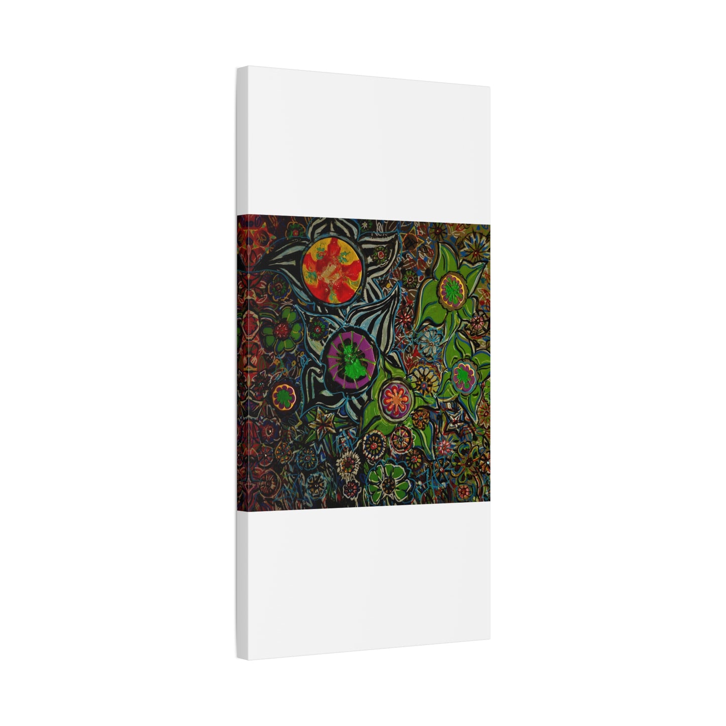 Urban_gardening-03 - Psychedelic Floral Canvas Print — Vibrant Abstract Garden Wall Art
