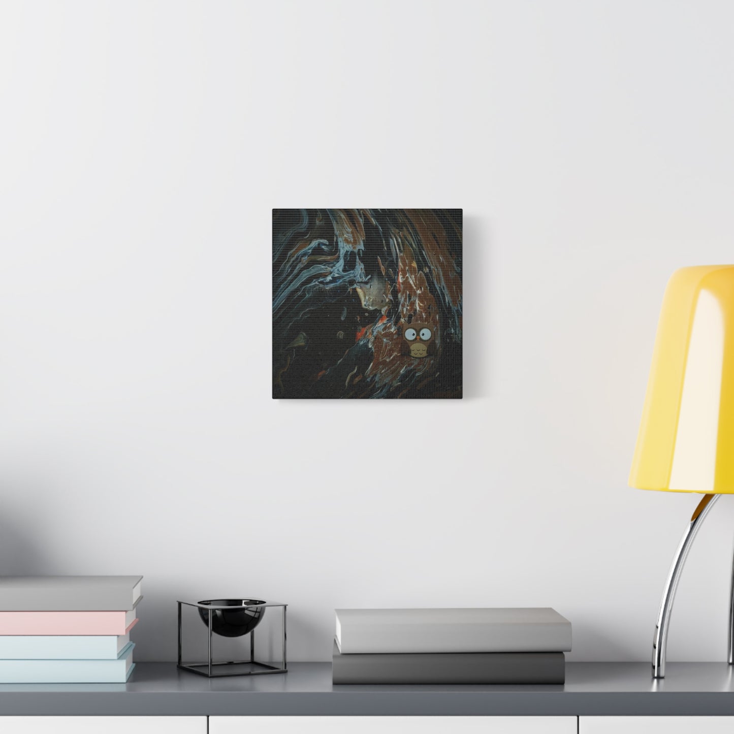Abstract Swirl Owl Matte Canvas Print