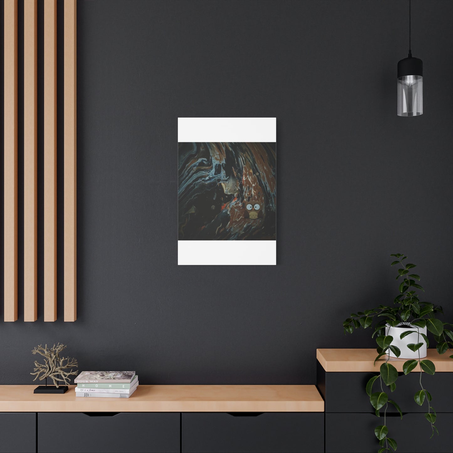 Abstract Swirl Owl Matte Canvas Print
