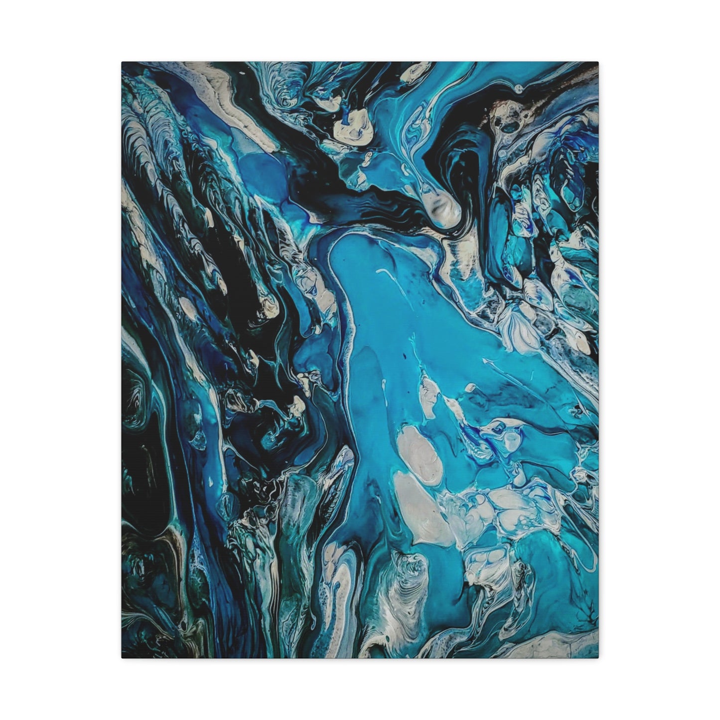 Blue Ocean Abstract Matte Canvas Print — Stretched Wall Art