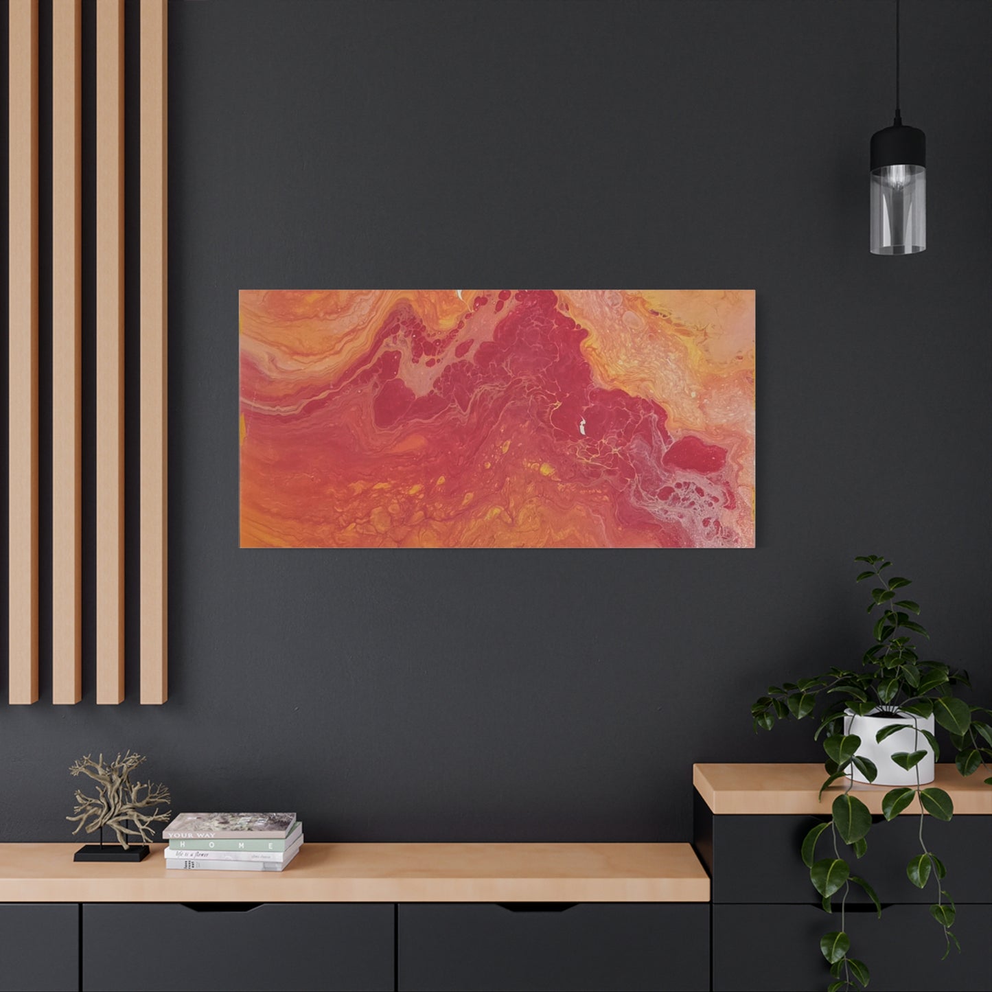 Abstract Pepto Popured - Sunset Swirl Matte Canvas Art - Stretched 1.25"
