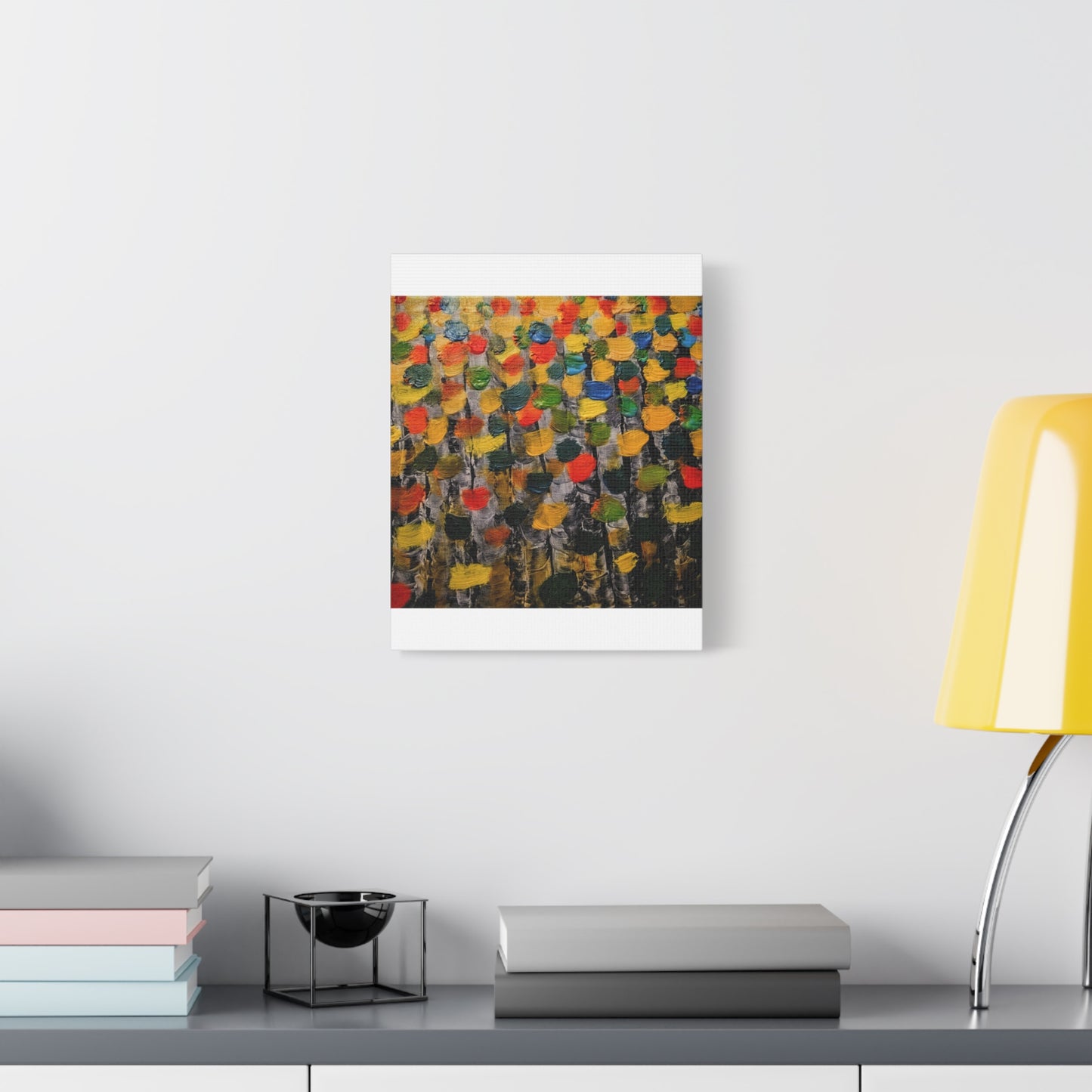 birch trees with color strokes - Abstract Color Bloom Matte Canvas Wall Art — Stretched 1.25"