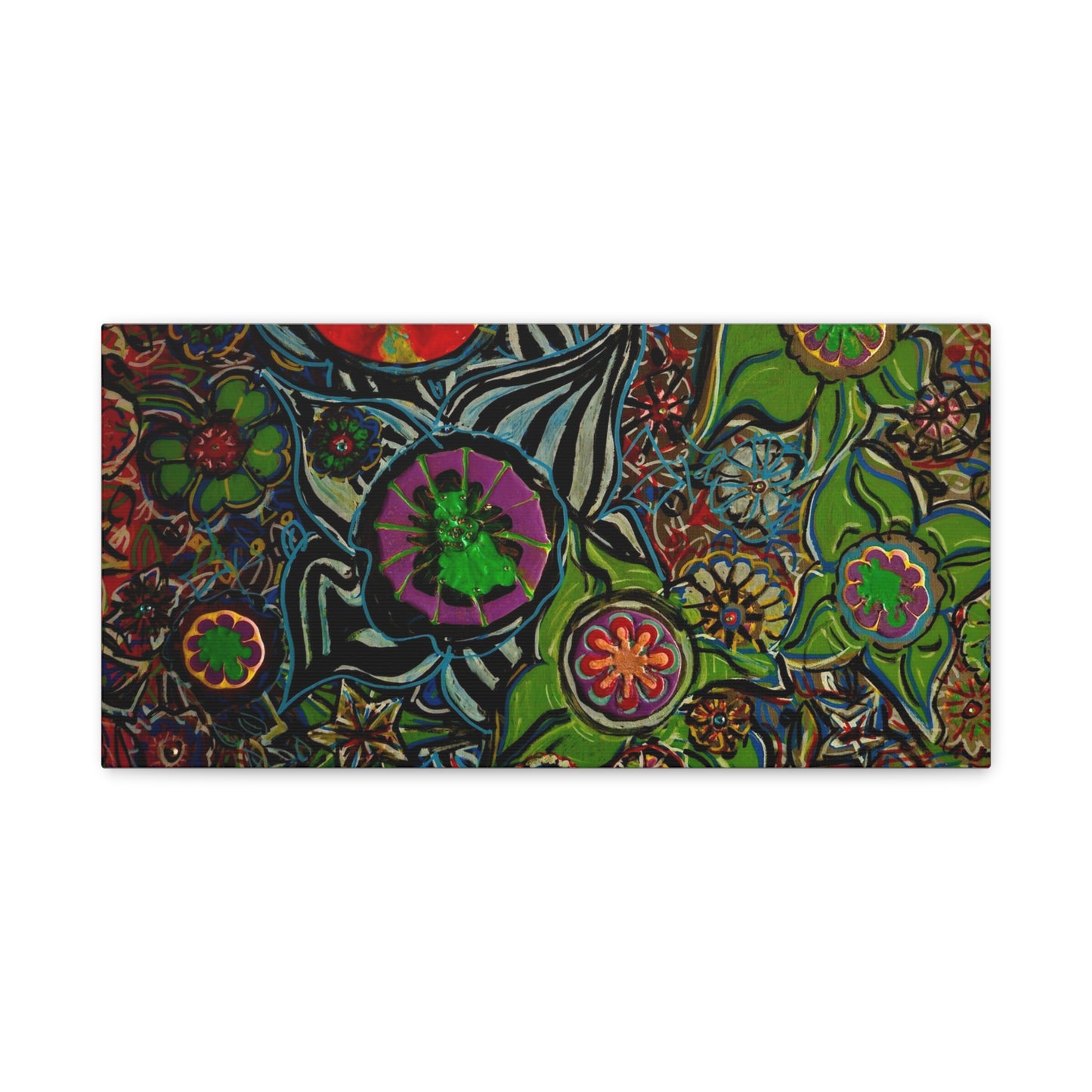 Urban_gardening-03 - Psychedelic Floral Canvas Print — Vibrant Abstract Garden Wall Art