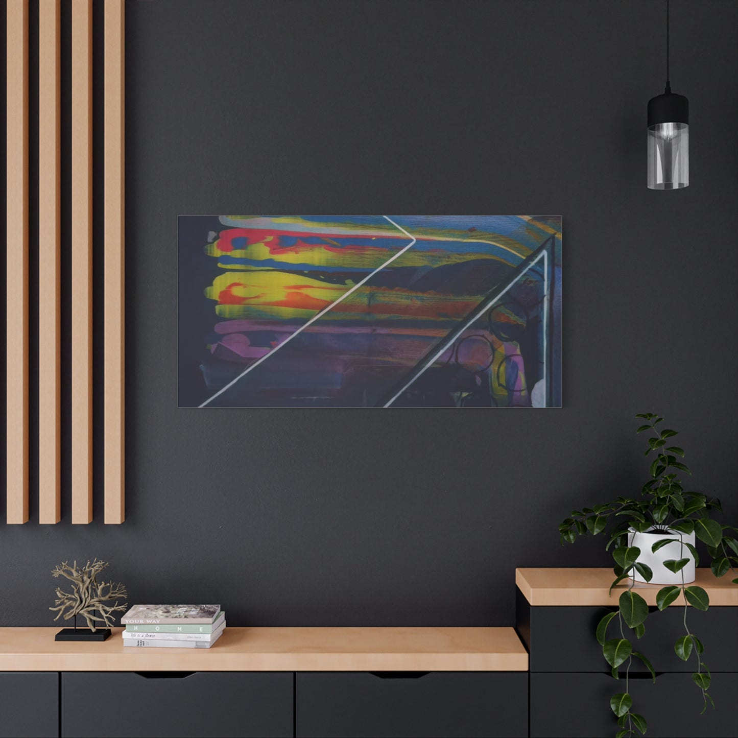 Abstract Geometric Canvas Art - 2025 astronomy – Colorful Drip Triangle Stretched Canvas