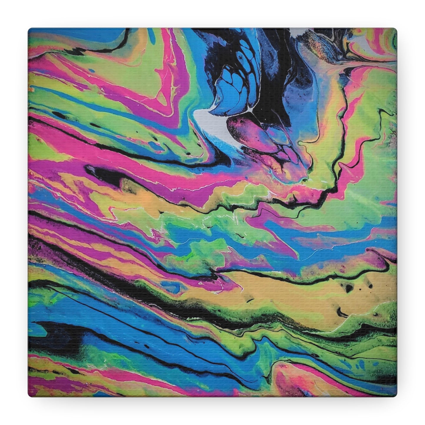 Abstract Neon Fluid Art Canvas Print — Vibrant Psychedelic Wall Decor