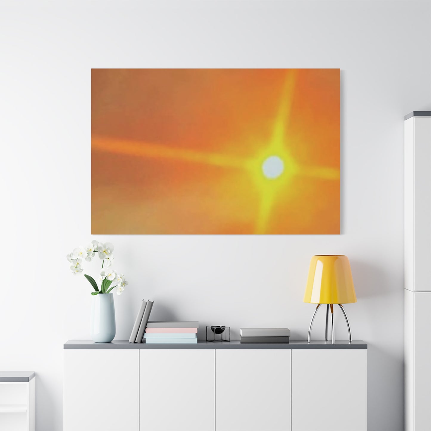 Sunburst Sunset Canvas Print — Warm Abstract Wall Art