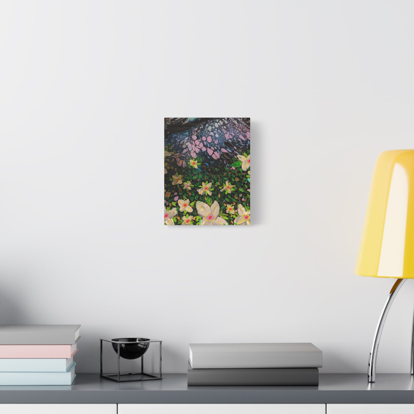 Floetrol&Flowers - Night Pour Garden Matte Canvas Print — Stretched Wall Art
