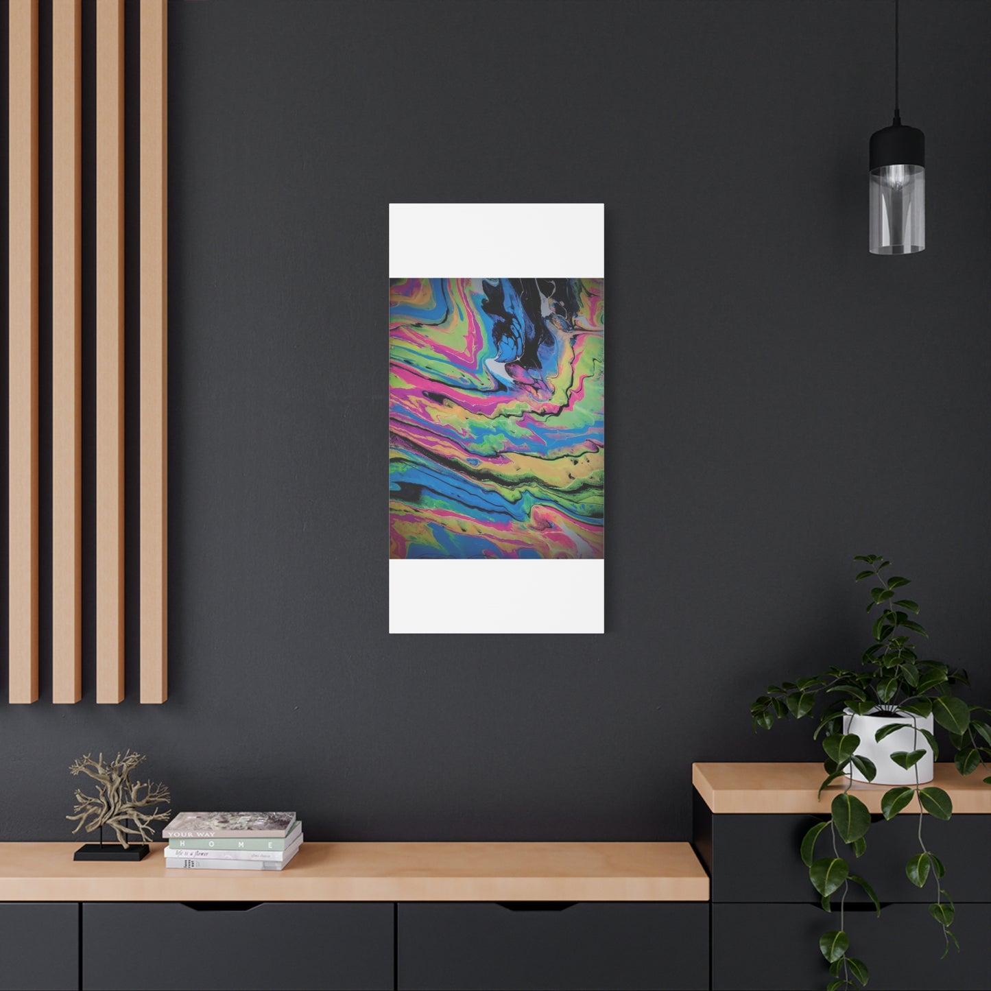 Abstract Neon Fluid Art Canvas Print — Vibrant Psychedelic Wall Decor