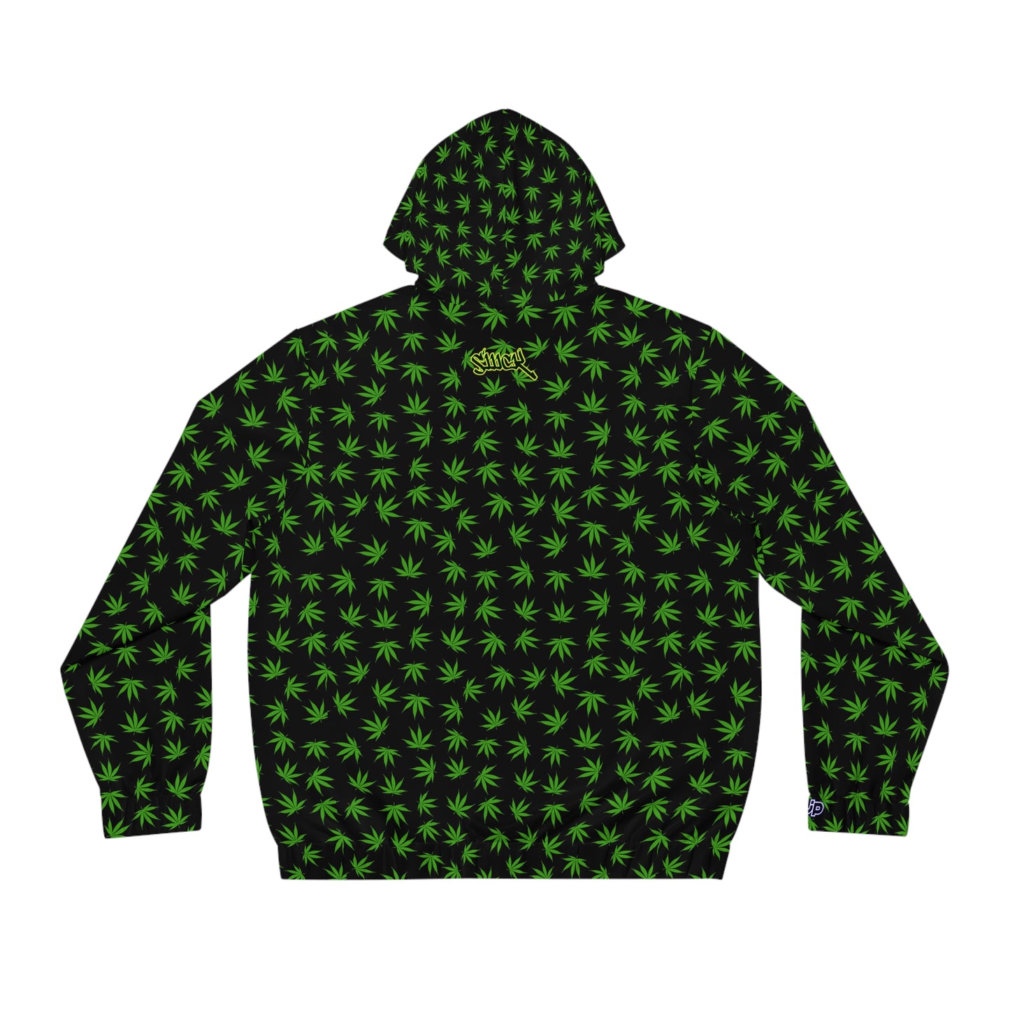 Men's Zip Hoodie — All-Over Green Cannabis Leaf Pattern