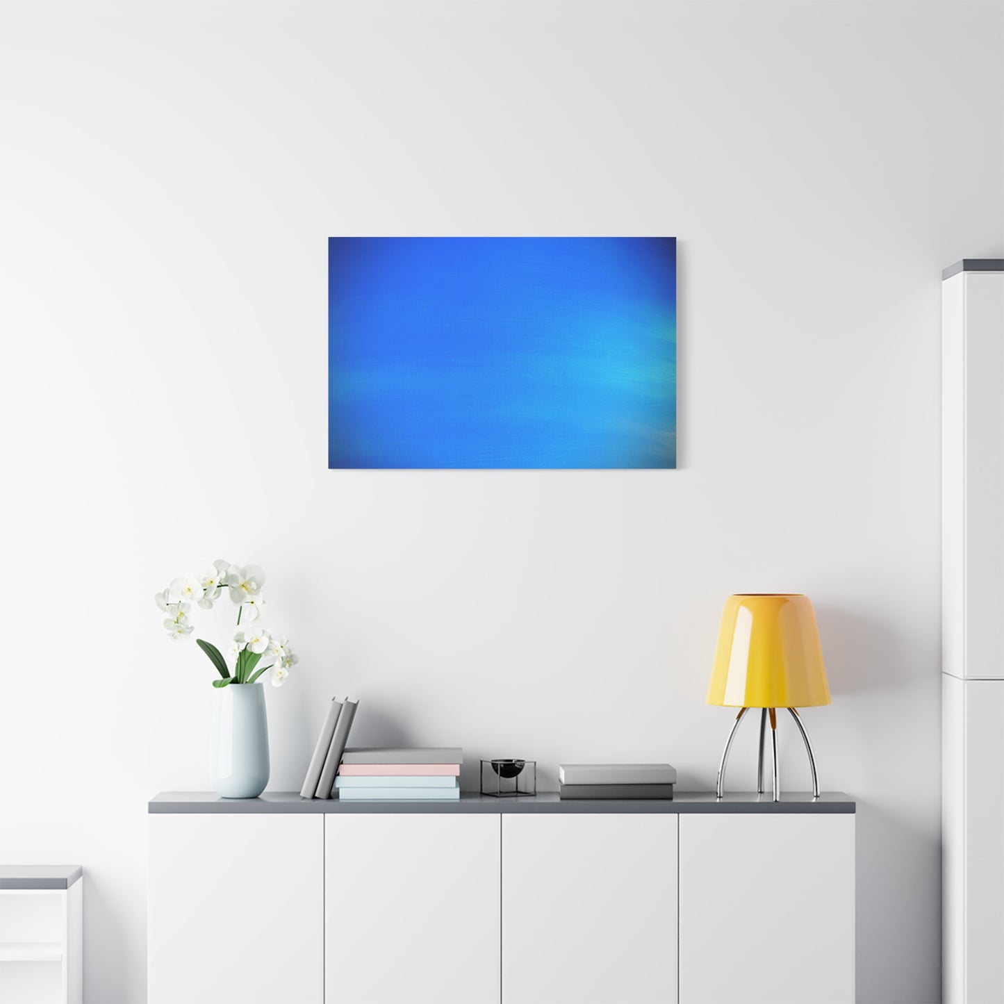 Blue Burst - Gradient Matte Canvas Print — Abstract Ocean Wall Art, Stretched 1.25"