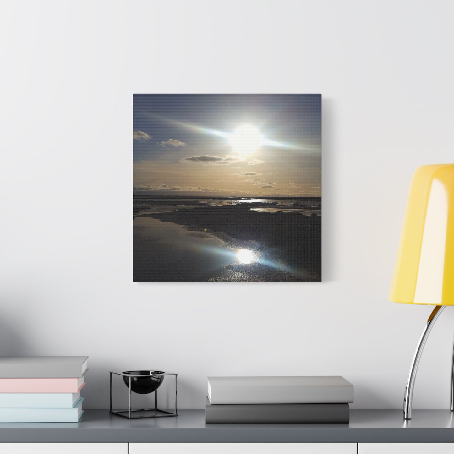 Sunlit Coastal Reflection (don edwards preserve)Canvas Print — Matte Stretched Wall Art