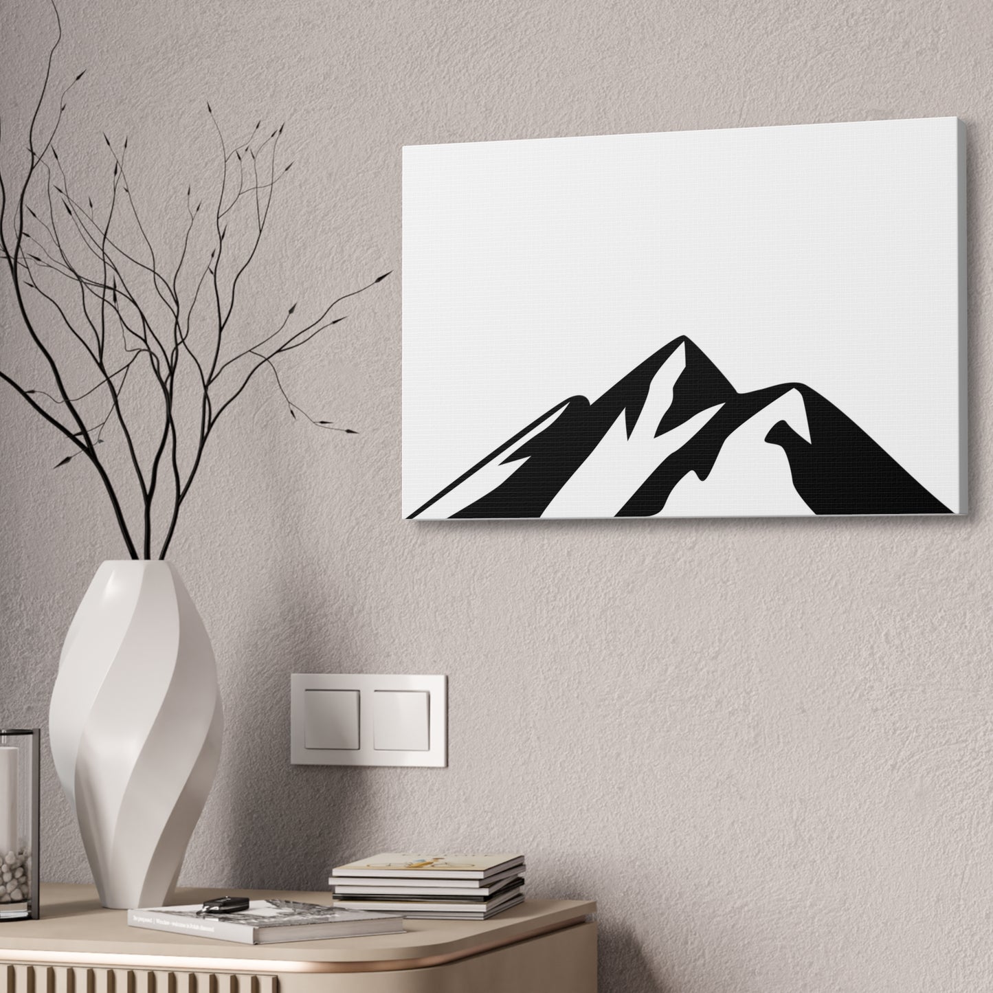 mountains002 - Mountain Silhouette Canvas Art