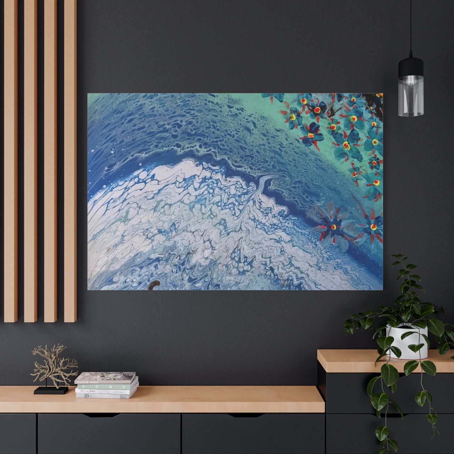 floetrol&flowers - Abstract Matte Canvas Print — Floral Accents Stretched Wall Art