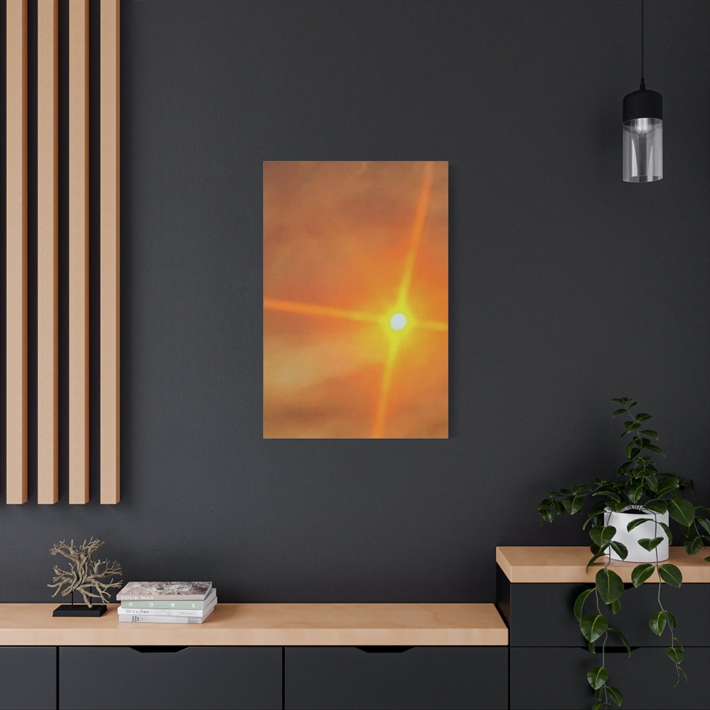 Sunburst Sunset Canvas Print — Warm Abstract Wall Art