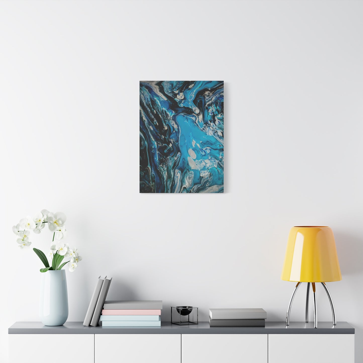 Blue Ocean Abstract Matte Canvas Print — Stretched Wall Art
