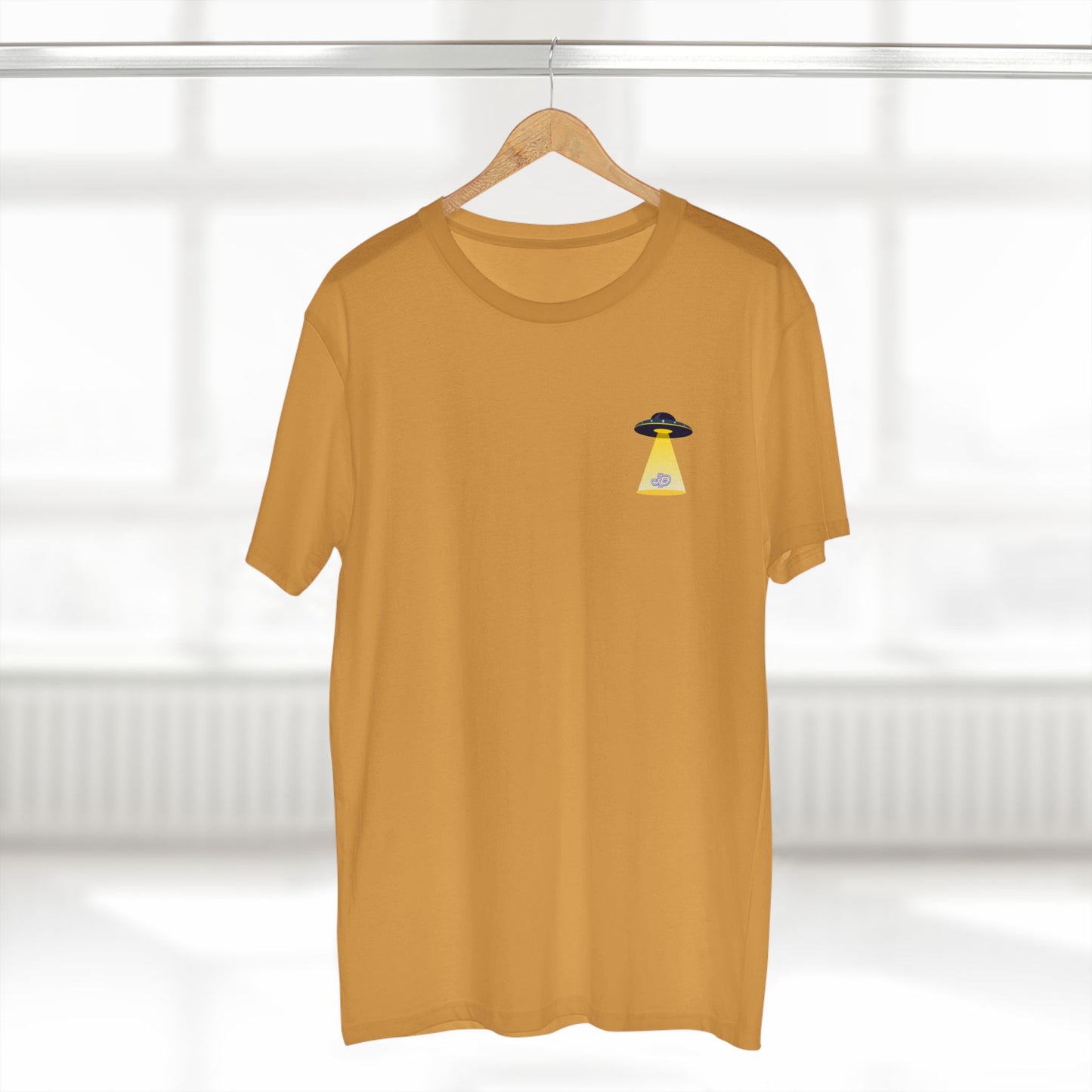 UFO Chest Pocket Tee — Retro Rocket Back Graphic Shirt