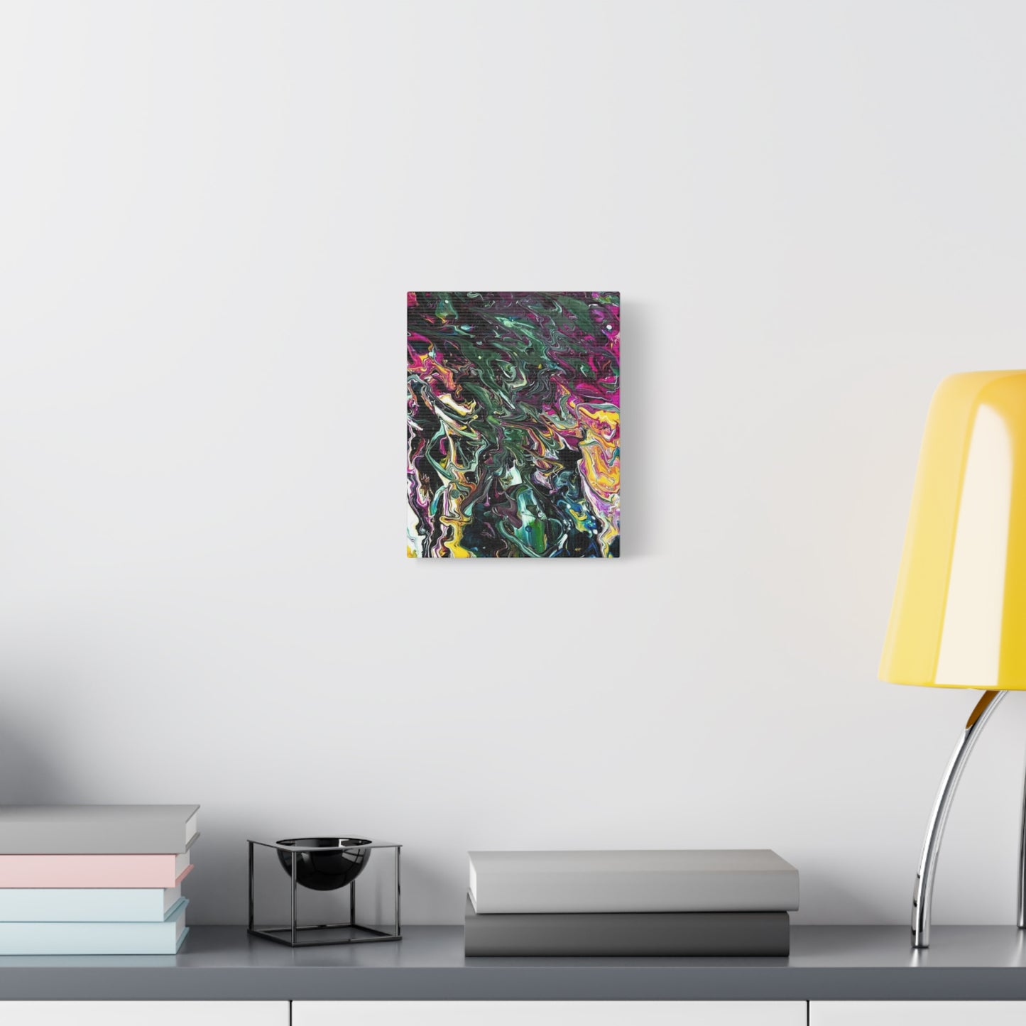 chaos in the garden - Abstract Fluid Art Matte Canvas Print - Colorful Swirl Wall Art
