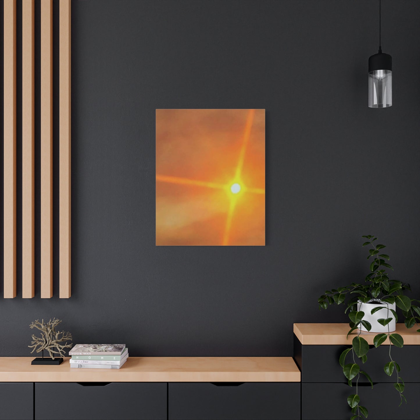 Sunburst Sunset Canvas Print — Warm Abstract Wall Art
