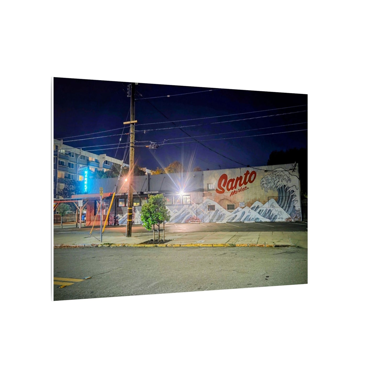 Santo Market Mural (7th&taylor)— Nighttime Urban Wall Art